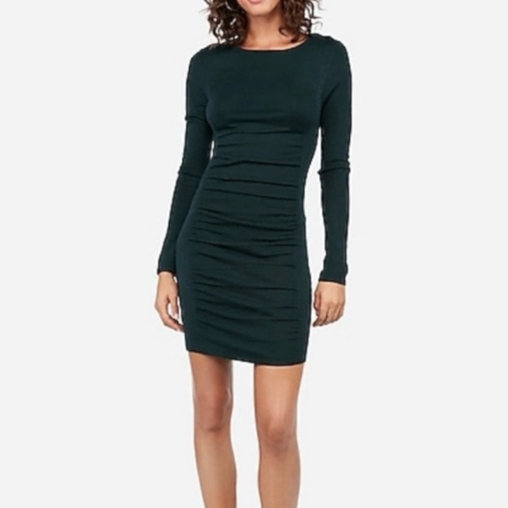 Emerald green bodycon sweater dress